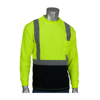 CLASS 2 LONG SLEEVE T-SHIRT, CREW NECK, CHEST POCKET,
